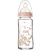 NUK宽口径玻璃奶瓶新生婴儿宝宝奶瓶配防胀气自然实感硅胶奶嘴(6个月以上中圆孔)粉色240ml
