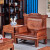 古艺匠人红木家具非洲花梨（学名：刺猬紫檀）实木沙发 中式大户型客厅沙发组合 六件套(1+2+3+茶几+2角几)