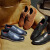 斯凯奇（Skechers）布洛克男鞋 设计师款商务休闲皮鞋 时尚简约低帮鞋 68629 NVY 41