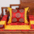 铭瀚 中式红木沙发方枕扶手枕糖果枕抱枕靠垫腰枕靠背腰靠海绵含芯 红色五龙团+金色小龙 13X13X55cm