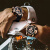 瑞夫泰格（reef  tiger）手表男士全自动时尚多功能男表大表盘潮表防水机械表 棕带金壳 RGA3503