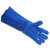 10-2054电焊手套牛皮加长款烧焊气焊焊工隔热防烫46CM 蓝色 XL