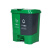 星工（XINGGONG）户外分类垃圾桶双桶带脚踏连体双胞胎塑料垃圾桶定制 65L绿灰其他+可回收物