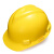梅思安（MSA）10146459 V-Gard PE标准V型安全帽 一指键帽衬 D型下颚带 黄色 1顶