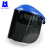 头戴式防护面屏耐热防冲击工业打磨防油烟化学飞溅电焊面罩 深绿色面屏+蓝色帽顶(B1BL+