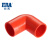 ERA公元管道红蓝电工管套PVC-U穿线管绝缘阻燃配件曲尺90°弯头直角弯 红色 D25