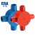 公元（ERA）管道优家电工管工穿线管PVC电线管司令箱四叉连盖/圆四通 蓝色 D16