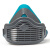 LISM硅胶防尘口罩打磨防工业粉尘  PM2.5防护口罩 木工电焊劳保透气 1502蓝+500片N95过滤棉