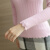 都丽雅2016秋季新款毛线衣套头打底衫高领短款长袖修身纯色针织衫女士弹力衫上衣1356 粉红色 均码