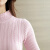 都丽雅2016秋季新款毛线衣套头打底衫高领短款长袖修身纯色针织衫女士弹力衫上衣1356 粉红色 均码