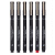 【联新办公】日本UNI三菱PIN-200绘图笔针管黑色水笔制图绘图笔勾线笔描线笔多规格 一套六支（黑色各规格）