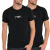 EA7 ARMANI 阿玛尼男装 奢侈品T恤男士棉质氨纶圆领短袖打底衫 111267 CC715 黑色2件装 XL
