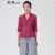 斯琴夏熟女复古印花中袖衬衫 中国风10XS004 红色 S