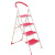 欧润哲 家用人字梯 加厚管宽踏板四步梯子 可折叠移动梯子凳子 玫红色