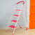 欧润哲 家用人字梯 加厚管宽踏板四步梯子 可折叠移动梯子凳子 玫红色