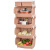 百露带储物盒厨房置物架储物架收纳架加厚款可放置干货水果蔬菜置物架 卡其色四层带盒