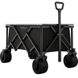 原始人露营推车户外营地拖车便携折叠手推野餐野营快递手拉车遛娃小拉车 400L 聚拢款曜黑-后开模式+双刹万向快拆越野轮