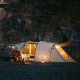 Naturehike挪客云舟车尾帐篷 自驾游户外露营防雨风防晒一室一厅大空间隧道 流沙金