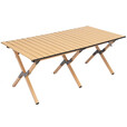 Dr.HOWS户外露营蛋卷桌便携折叠桌特大号桃木色黑色野炊野餐桌 桃木色特大号120款