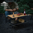 CAMPINGMOON柯曼折叠桌网桌科曼不锈钢组合折叠露营桌野餐桌户外置物架T-230A 【T-2301】竹木天板(搭配桌用)