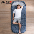 北山狼大码睡袋户外露营四季通用冬季加宽加厚保暖防寒单人大成人 2.5kg灰色送三宝
