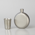 comtai纯钛酒壶户外随身便携钛合金小酒壶迷你圆形轻量复古钛酒瓶可刻字 经典款酒壶+1个小酒杯（送漏斗）