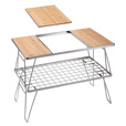 Campingmoon柯曼IGT不锈钢户外双层茶桌烧烤桌露营场地架子野营桌折叠野餐桌 【CK-1】单层茶桌
