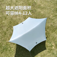 Naturehike挪客六角黑胶天幕 户外露营聚会野餐遮阳篷防晒大空间防风防雨水 海沫石绿/配2.4m天幕杆