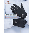 骆驼（CAMEL）骆驼触屏手套男女运动秋冬天薄款骑行防寒加绒保暖手套 【薄绒内里】墨黑，A1W3GZ103 S