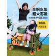 喜马拉雅露营车推车户外野餐超大帐篷营地车野营折叠手推手拉车买菜小拖车 萝卜餐车【双X型横杆】双刹车