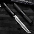 希凡里尼泊尔军刃防身荒夫铝合金手柄多功能高硬度马氏体刀露营户外求生 黑色花纹方头