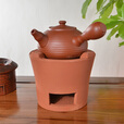 宝禾碳炉烧炭炉红泥炉风炉橄榄炭龙眼碳核桃碳煮茶木炭功夫器家用烧水 炉+红泥竹纹侧把500ml 加耐火泥