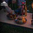CAMPINGMOON柯曼304不锈钢餐盘水果盘也餐盘餐具户外露营便携水果盘套装餐碟 【S395-17】304不锈钢水果盘