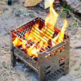 Ti artisan钛工匠户外柴火炉可拆卸野外木炭烧烤炉野炊野营烤肉炉便携炉具 WS045矩形两用柴火炉