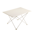 原始人 户外折叠桌铝合金便携式蛋卷桌野餐桌子露营桌椅套装野炊装备 【中号】米白折叠桌(配收纳袋)