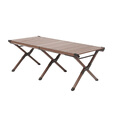 vidalido维达利多户外露营桌子铝合金蛋卷桌折叠桌露营野餐仿胡桃木加长 【新款】L号:120cm黑胡桃铝合金