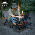 CAMPINGMOON柯曼折叠桌网桌科曼户外露营桌野餐桌多层置物架可拼接T-230 【黑色桌（2桌+1板+1包）】