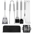 MDUG进口不锈钢烧烤工具套装户外露营用16英寸烧烤配件铲叉夹刷子工具 16英寸烧烤工具 9件套