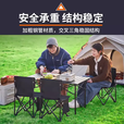 米客喵户外露营全套装备桌椅 折叠蛋卷桌克米特椅 野餐铁长桌椅套装 【推荐3-6人】加厚大号黑色方桌