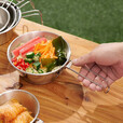 鹿险家户外304不锈钢餐具雪拉碗折叠碗露营野炊野餐装备用品套装 活动柄雪拉碗300ML*4个（送网袋）