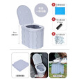 便携式车上车载马桶户外厕所折叠旅行防臭应急男女士大人儿童露营 灰有盖马桶兔牙+12固化剂15个袋