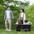 原始人（The Primitive）露营推车营地拖车户外折叠超大野营手拉车遛娃小推车野餐车桌板 【后开款加长拖斗】升级白架卡其