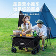 北岳露营推车可折叠户外手推野餐车营地拖车拉杆小拉车桌板烧烤野营车 桌板套餐-便携款煤炭黑+曜黑桌板