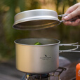 必唯（BOUNDLESS VOYAGE） 必唯纯钛套锅户外锅具便携露营汤锅泡面锅野营炒锅炊具火锅 Ti2110C 1200ML+500ML