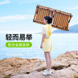 原始人户外折叠桌铝合金蛋卷桌露营桌子野餐桌椅便携式装备野营野炊 中号铝合金桌+木色经典卡其*2