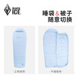 黑冰（BLACKICE）户外露营成人P棉睡袋轻量保暖木乃伊式单人睡袋AT200-天空蓝-M