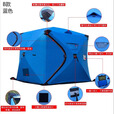 驰笠冰钓帐篷装备冬季钓鱼加厚加棉速开清仓保暖防寒风雪单三四双人屋 银色四层加厚两门四窗2-3人