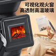 花乐集铸铁加厚取暖炉新款柴煤两用煤炭炉子采暖柴火农村家用室内火炉 大号铸铁炮弹炉+防烫网