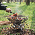 CAMPINGMOON柯曼烧烤架不锈钢焚火台户外烧烤炉折叠木炭烤肉架科曼MT-3 【MT-2中号烧烤炉】+【喷火枪】