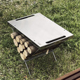 詫祭户外不锈钢折叠桌便携式IGT焚火桌柴火桌露营烧烤餐边桌小钢桌 不锈钢焚火桌